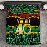 Vanuatu 46th Year Anniversary Bedding Set 30 July 1980 Hibiscus Seamless Pattern
