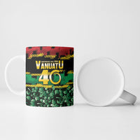 Vanuatu 46th Year Anniversary Ceramic Mug 30 July 1980 Hibiscus Seamless Pattern