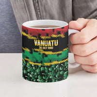 Vanuatu 46th Year Anniversary Ceramic Mug 30 July 1980 Hibiscus Seamless Pattern