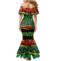 Vanuatu 46th Year Anniversary Family Matching Mermaid Dress and Hawaiian Shirt 30 July 1980 Hibiscus Seamless Pattern