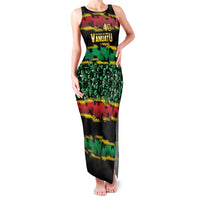 Vanuatu 46th Year Anniversary Family Matching Tank Maxi Dress and Hawaiian Shirt 30 July 1980 Hibiscus Seamless Pattern