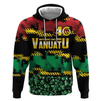 Vanuatu 46th Year Anniversary Hoodie 30 July 1980 Hibiscus Seamless Pattern LT9 Pullover Hoodie Black - Polynesian Pride
