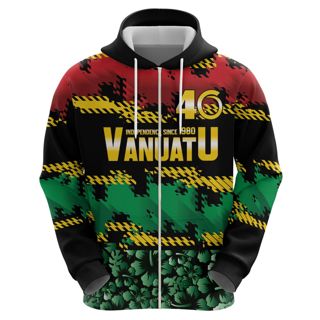 Vanuatu 46th Year Anniversary Hoodie 30 July 1980 Hibiscus Seamless Pattern LT9 - Polynesian Pride