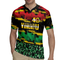 Vanuatu 46th Year Anniversary Rugby Jersey 30 July 1980 Hibiscus Seamless Pattern
