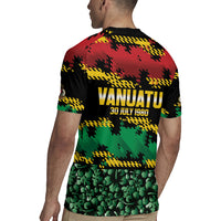 Vanuatu 46th Year Anniversary Rugby Jersey 30 July 1980 Hibiscus Seamless Pattern