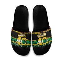 Vanuatu 46th Year Anniversary Slide Sandals 30 July 1980 Hibiscus Seamless Pattern