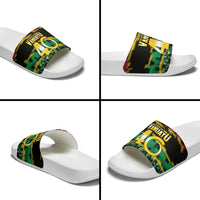 Vanuatu 46th Year Anniversary Slide Sandals 30 July 1980 Hibiscus Seamless Pattern