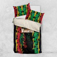 Vanuatu 46th Year Anniversary Bedding Set Tamtam Slit Drums Long God Yumi Stanap