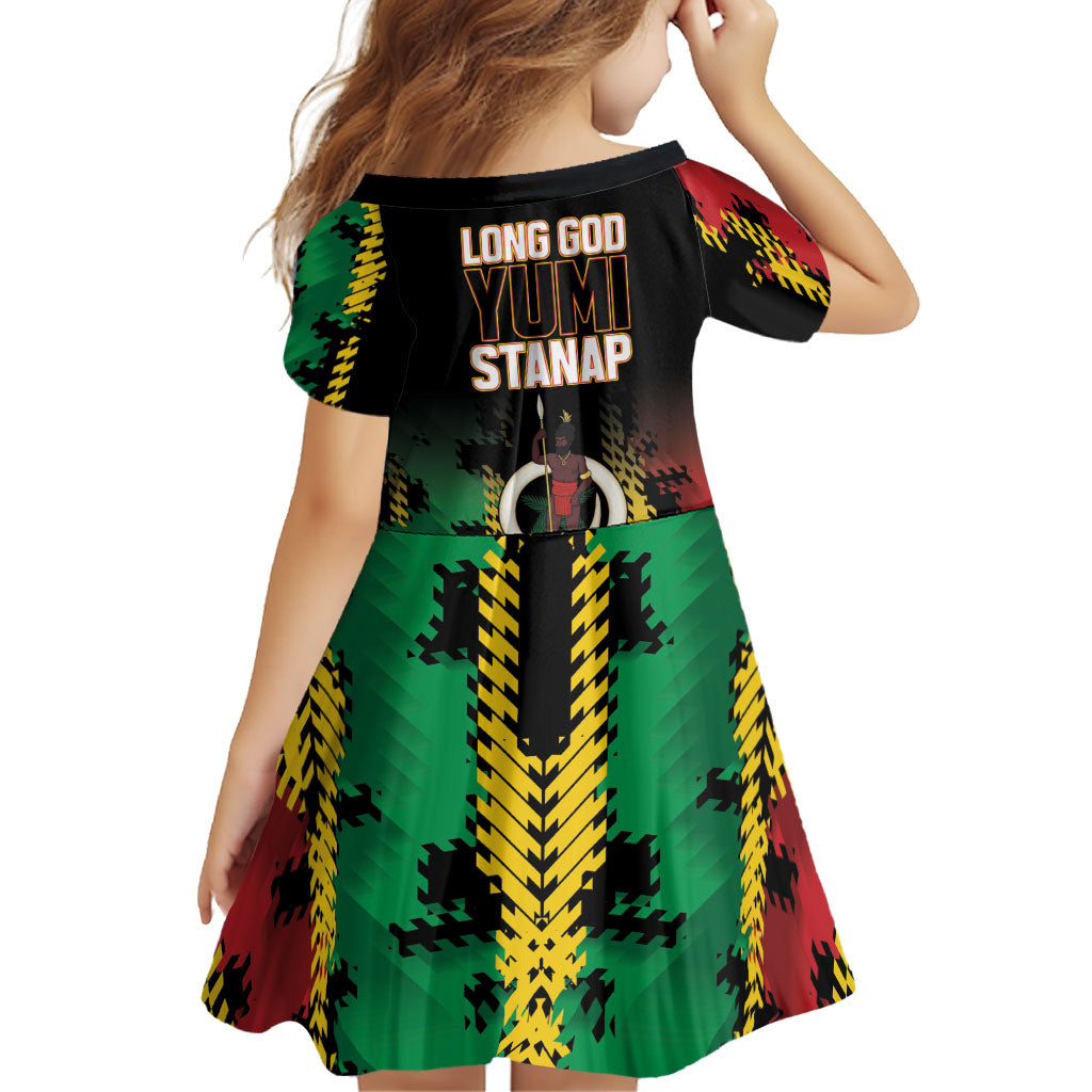 Vanuatu 46th Year Anniversary Family Matching Long Sleeve Bodycon Dress and Hawaiian Shirt Tamtam Slit Drums Long God Yumi Stanap
