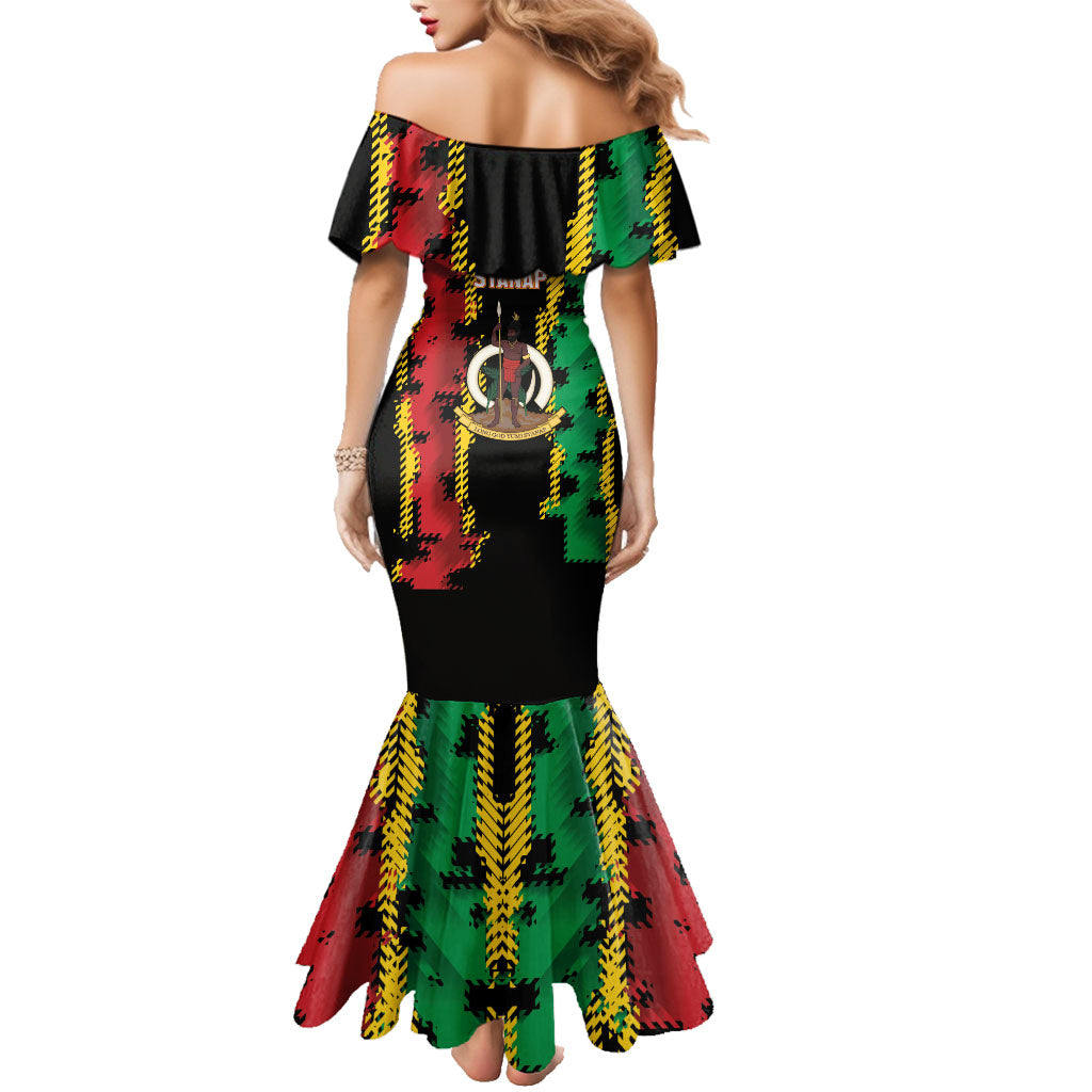 Vanuatu 46th Year Anniversary Family Matching Mermaid Dress and Hawaiian Shirt Tamtam Slit Drums Long God Yumi Stanap