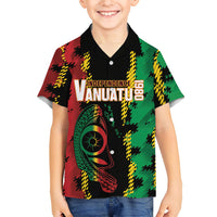 Vanuatu 46th Year Anniversary Family Matching Mermaid Dress and Hawaiian Shirt Tamtam Slit Drums Long God Yumi Stanap