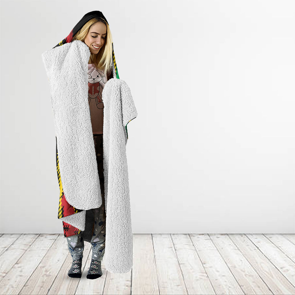 Vanuatu 46th Year Anniversary Hooded Blanket Tamtam Slit Drums Long God Yumi Stanap LT9 - Polynesian Pride