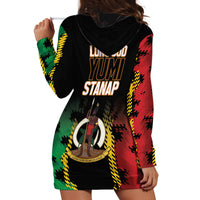Vanuatu 46th Year Anniversary Hoodie Dress Tamtam Slit Drums Long God Yumi Stanap LT9 - Polynesian Pride