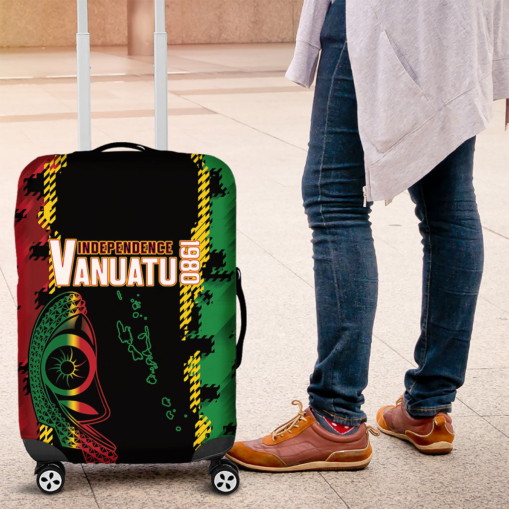 Vanuatu 46th Year Anniversary Luggage Cover Tamtam Slit Drums Long God Yumi Stanap