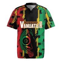 Vanuatu 46th Year Anniversary Rugby Jersey Tamtam Slit Drums Long God Yumi Stanap