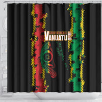 Vanuatu 46th Year Anniversary Shower Curtain Tamtam Slit Drums Long God Yumi Stanap