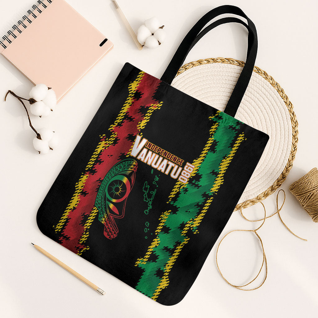 Vanuatu 46th Year Anniversary Tote Bag Tamtam Slit Drums Long God Yumi Stanap