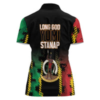 Vanuatu 46th Year Anniversary Women Polo Shirt Tamtam Slit Drums Long God Yumi Stanap LT9 - Polynesian Pride
