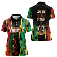 Vanuatu 46th Year Anniversary Women Polo Shirt Tamtam Slit Drums Long God Yumi Stanap LT9 - Polynesian Pride
