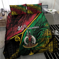 Vanuatu 46th Year Anniversary Bedding Set Vintage Grunge Vanuatu Flag Heritage