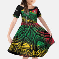 Vanuatu 46th Year Anniversary Family Matching Off The Shoulder Long Sleeve Dress and Hawaiian Shirt Vintage Grunge Vanuatu Flag Heritage