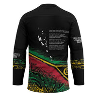 Vanuatu 46th Year Anniversary Hockey Jersey Vintage Grunge Vanuatu Flag Heritage LT9 - Polynesian Pride