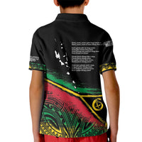 Vanuatu 46th Year Anniversary Kid Polo Shirt Vintage Grunge Vanuatu Flag Heritage
