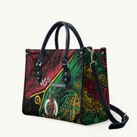 Vanuatu 46th Year Anniversary Leather Bag Vintage Grunge Vanuatu Flag Heritage LT9 Black - Polynesian Pride