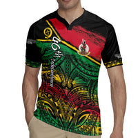 Vanuatu 46th Year Anniversary Rugby Jersey Vintage Grunge Vanuatu Flag Heritage LT9 - Polynesian Pride