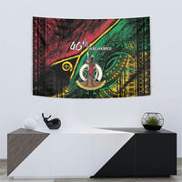Vanuatu 46th Year Anniversary Tapestry Vintage Grunge Vanuatu Flag Heritage