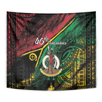 Vanuatu 46th Year Anniversary Tapestry Vintage Grunge Vanuatu Flag Heritage