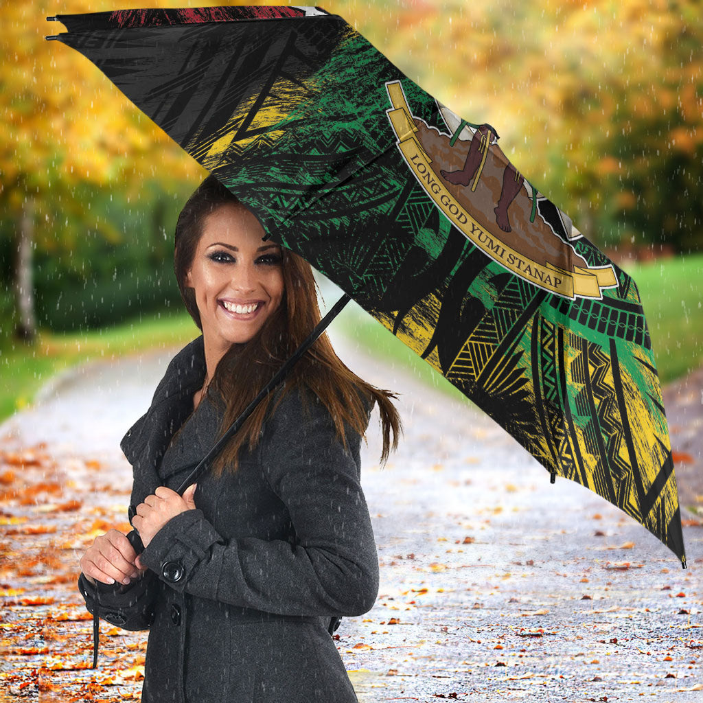 Vanuatu 46th Year Anniversary Umbrella Vintage Grunge Vanuatu Flag Heritage LT9 - Polynesian Pride