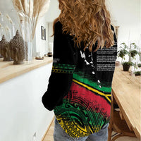 Vanuatu 46th Year Anniversary Women Casual Shirt Vintage Grunge Vanuatu Flag Heritage