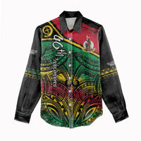 Vanuatu 46th Year Anniversary Women Casual Shirt Vintage Grunge Vanuatu Flag Heritage