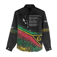Vanuatu 46th Year Anniversary Women Casual Shirt Vintage Grunge Vanuatu Flag Heritage