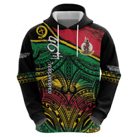 Vanuatu 46th Year Anniversary Zip Hoodie Vintage Grunge Vanuatu Flag Heritage LT9 - Polynesian Pride