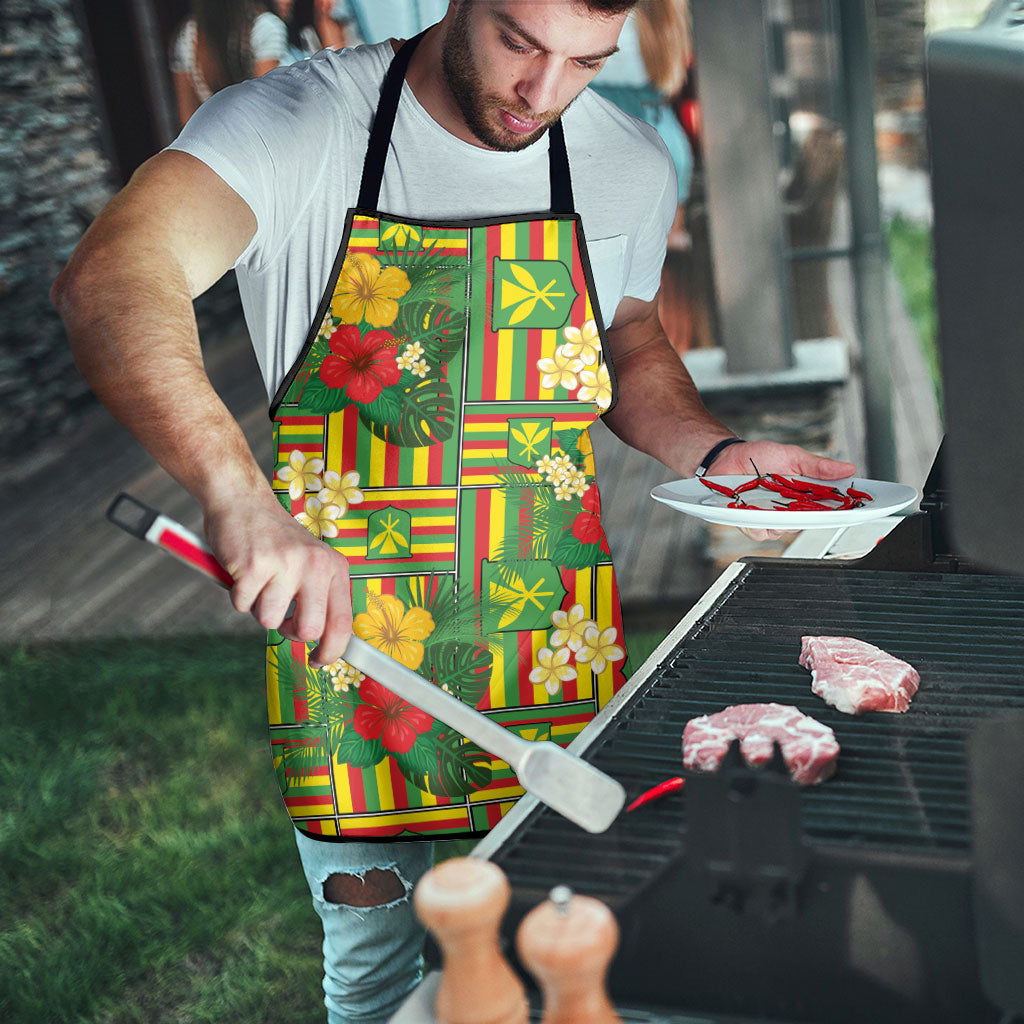 Hawaii Kanaka Maoli Hibiscus Apron Hawaiian Flag Motif