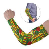 Hawaii Kanaka Maoli Hibiscus Arm Sleeves Hawaiian Flag Motif