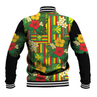 Hawaii Kanaka Maoli Hibiscus Baseball Jacket Hawaiian Flag Motif