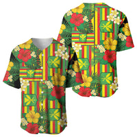 Hawaii Kanaka Maoli Hibiscus Baseball Jersey Hawaiian Flag Motif