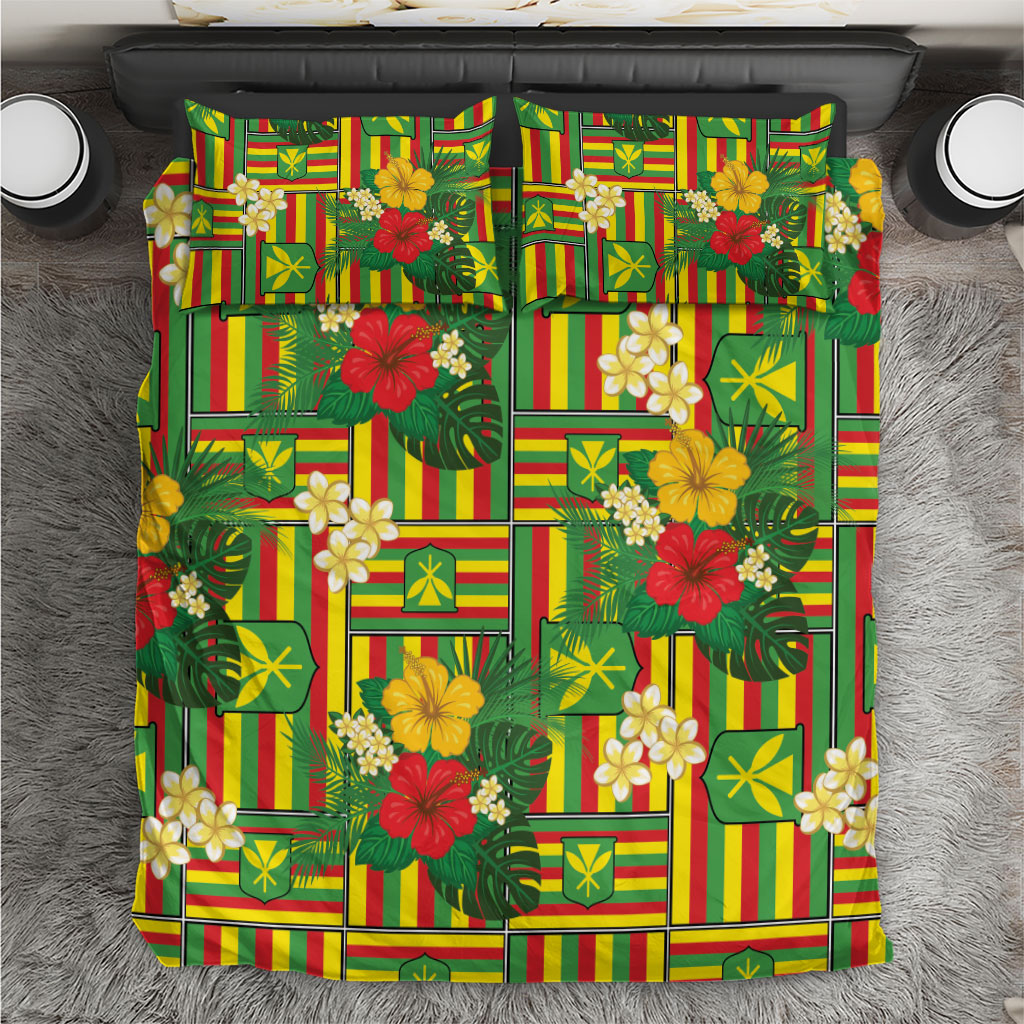 Hawaii Kanaka Maoli Hibiscus Bedding Set Hawaiian Flag Motif