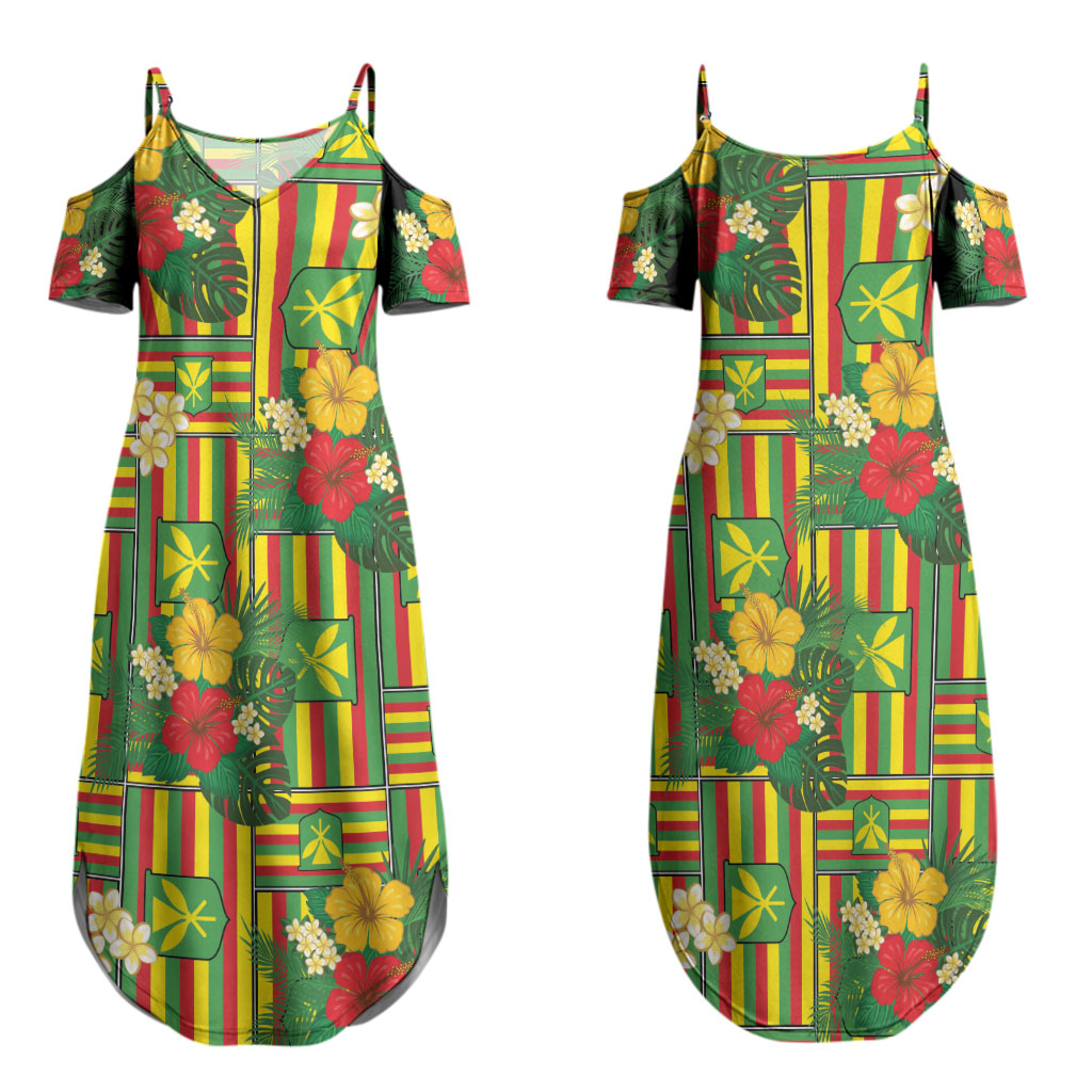 Hawaii Kanaka Maoli Hibiscus Couples Matching Summer Maxi Dress and Hawaiian Shirt Hawaiian Flag Motif LT9 - Polynesian Pride