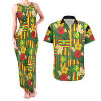 Hawaii Kanaka Maoli Hibiscus Couples Matching Tank Maxi Dress and Hawaiian Shirt Hawaiian Flag Motif