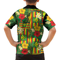 Hawaii Kanaka Maoli Hibiscus Family Matching Puletasi and Hawaiian Shirt Hawaiian Flag Motif