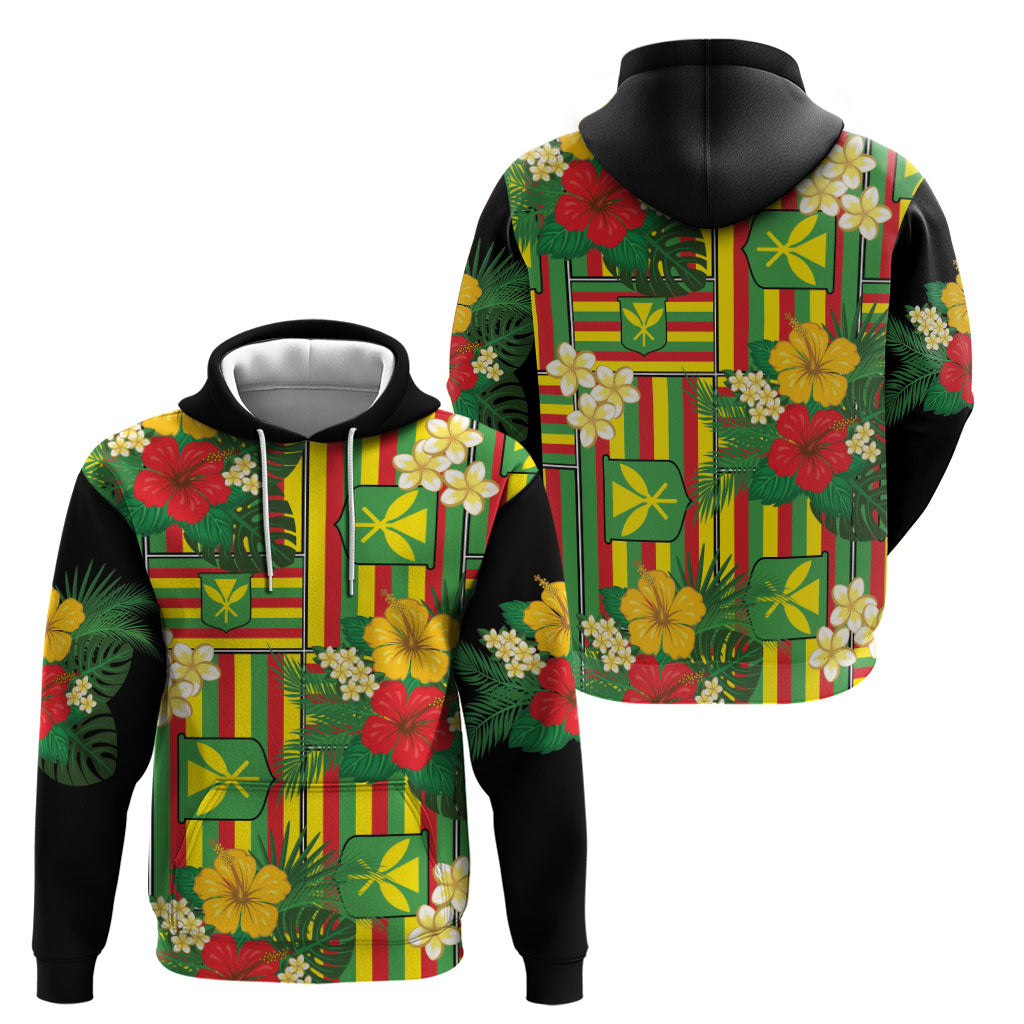 Hawaii Kanaka Maoli Hibiscus Hoodie Hawaiian Flag Motif