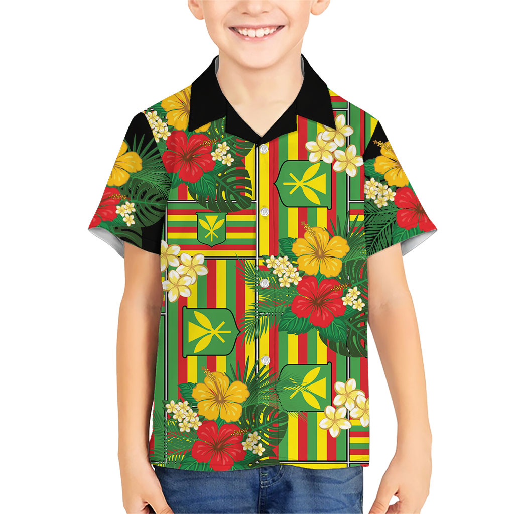 Hawaii Kanaka Maoli Hibiscus Kid Hawaiian Shirt Hawaiian Flag Motif