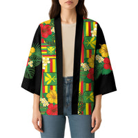 Hawaii Kanaka Maoli Hibiscus Kimono Hawaiian Flag Motif