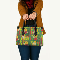 Hawaii Kanaka Maoli Hibiscus Leather Bag Hawaiian Flag Motif