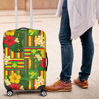 Hawaii Kanaka Maoli Hibiscus Luggage Cover Hawaiian Flag Motif
