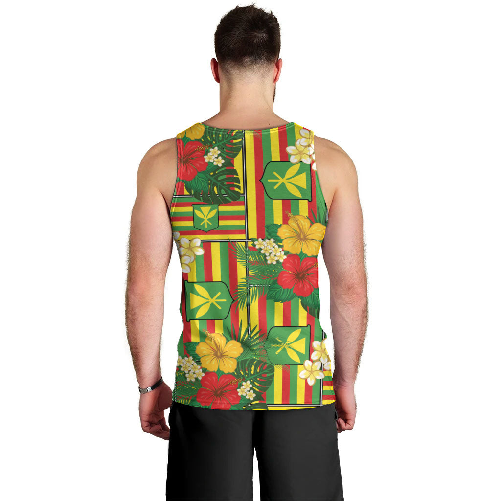 Hawaii Kanaka Maoli Hibiscus Men Tank Top Hawaiian Flag Motif